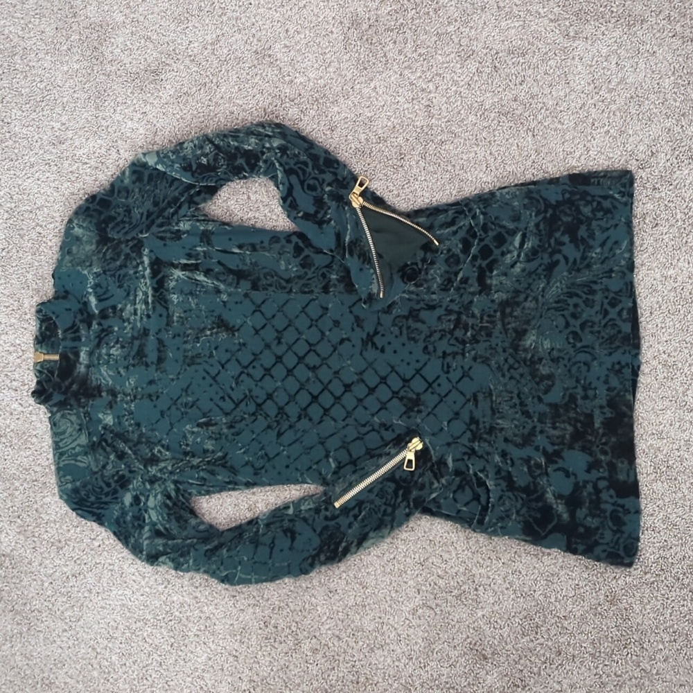 Balmain H&M velvet green dress, sz 4